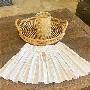 Chic White Pleated Mini tennis Skirt nwt